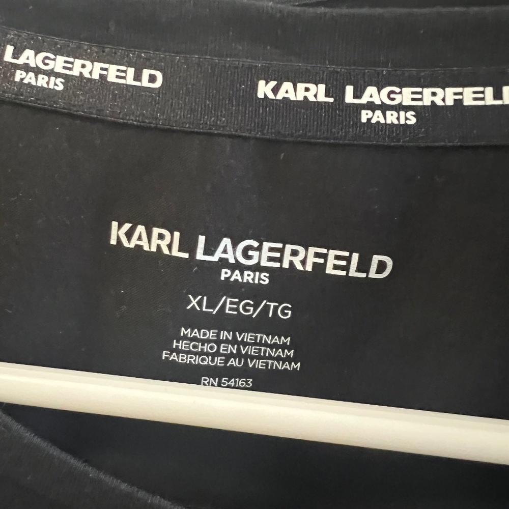 NWT Karl Lagerfeld Womens Short Sleeve Soft Paris Logo T-shirt - Picture 6 of 12